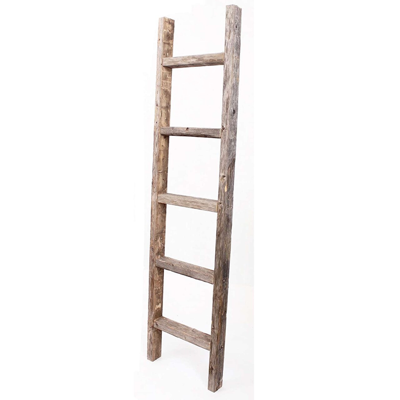 Rustic Farmhouse 5ft Reclaimed Wood Decorative Bookcase Ladder